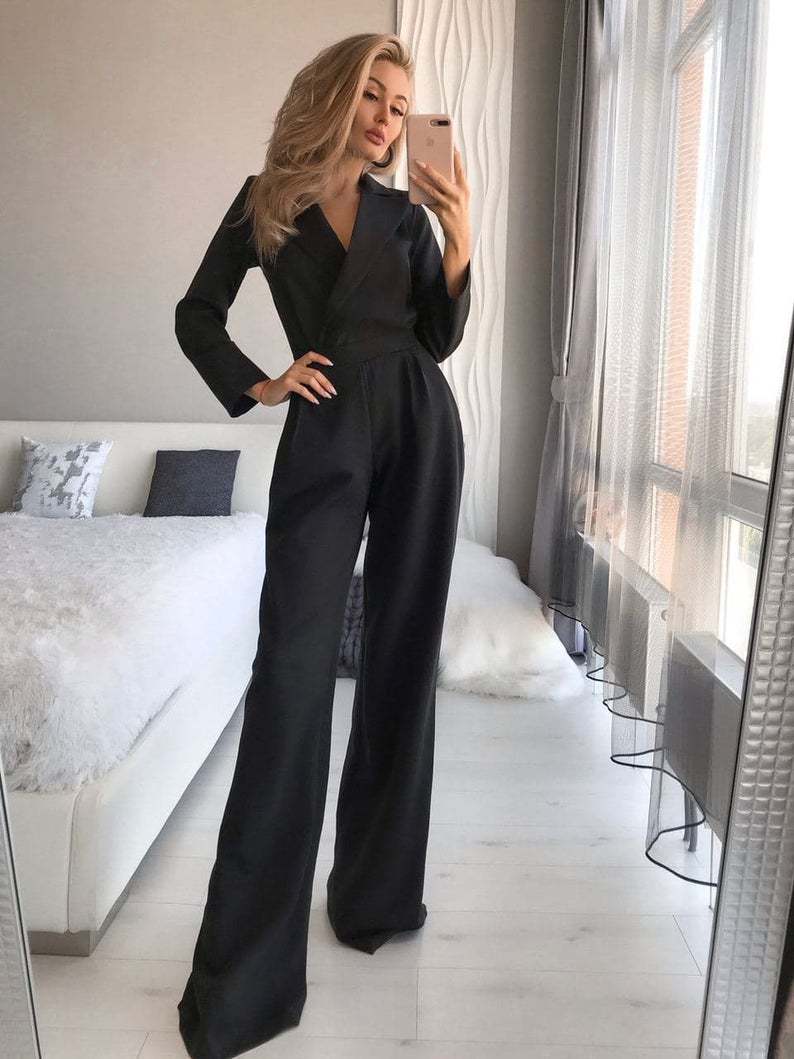 Langärmeliger Jumpsuit mit schmaler Passform für Frauen