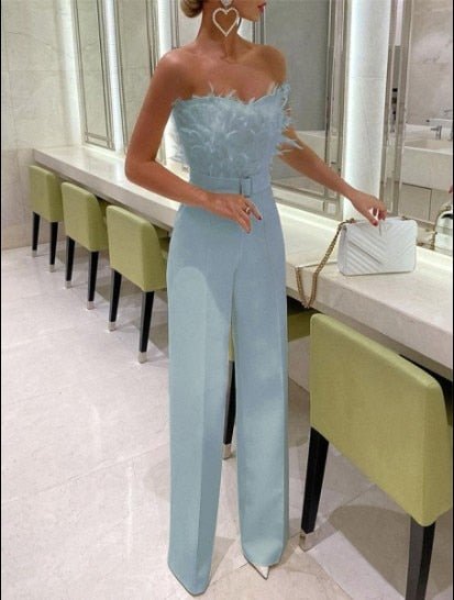 Padana - Eleganter Jumpsuit mit Federtop