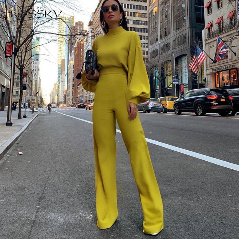 Reine Farbe Halber Kragen Jumpsuits